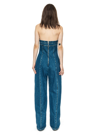 Jeans Overall with Front Zipper